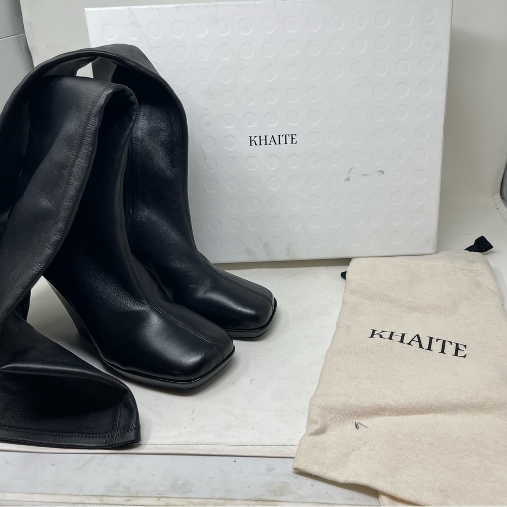 KHAITE Morgan over-the-knee leather boots sz 39.5 US 9.5 - Picture 11 of 12